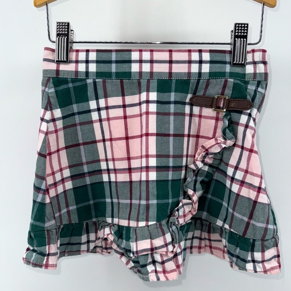 Janie and Jack Plaid Mini Skirt with Buckle Detail